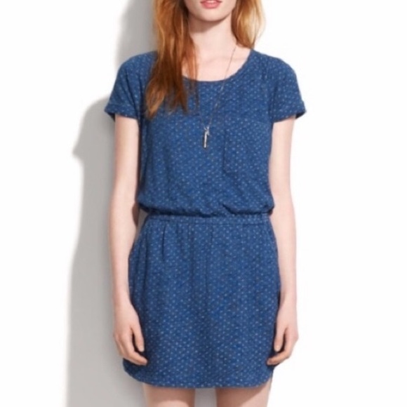 Madewell Dresses & Skirts - Madewell Hi-Line Dotted Indigo Ink Tee Dress